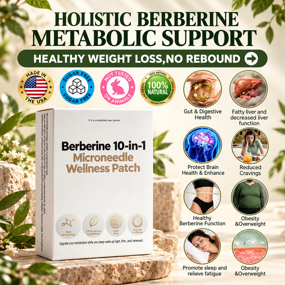 Berberine 10-in-1 Microneedle Wellness Patch | Élvaré
